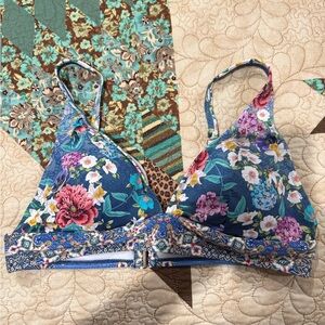 Johnny Was Sunset Floral Adjustable Bikini Top XL